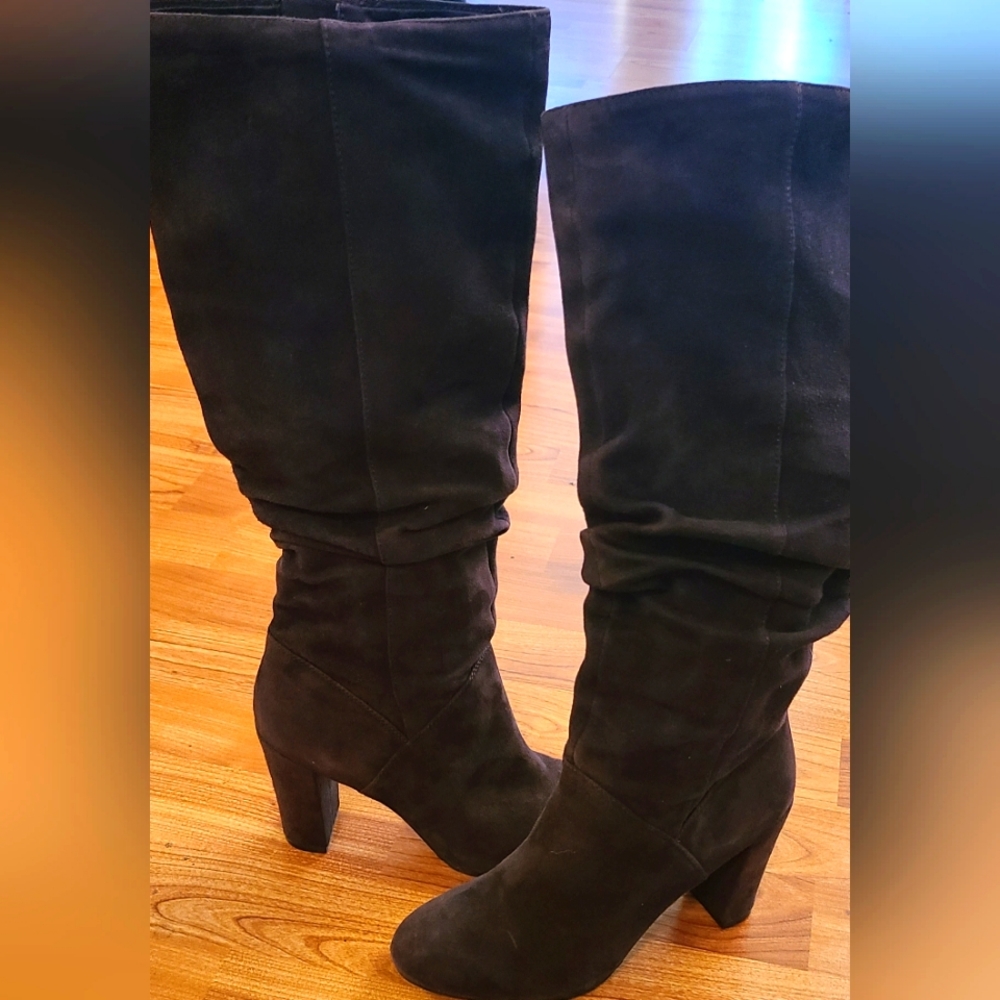 Nine West Suede "Shiryl" Slouch Heeled Boot - Picture 2 of 5
